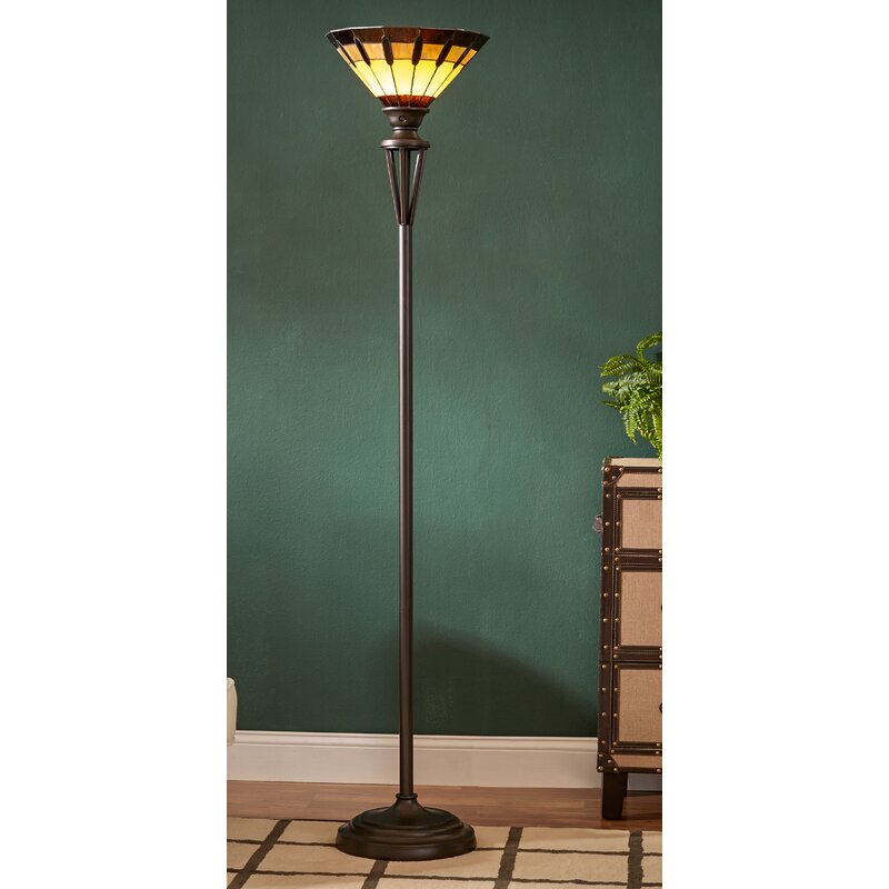Torchiere Floor Lamp With Glass Shade Floor Lamps